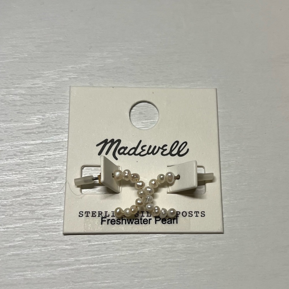 Madewell Pearl Hoop Earrings